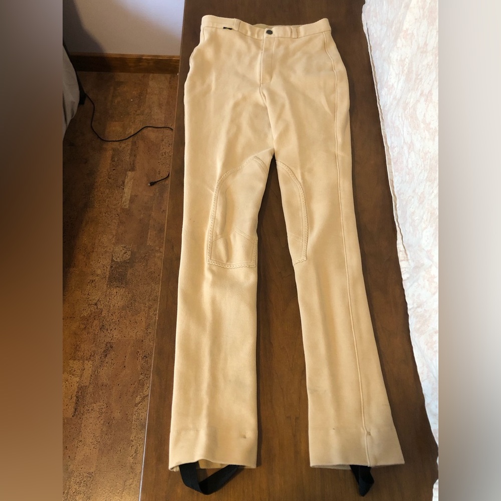 Saxon Kids Beige Riding Breeches - size Child = C16